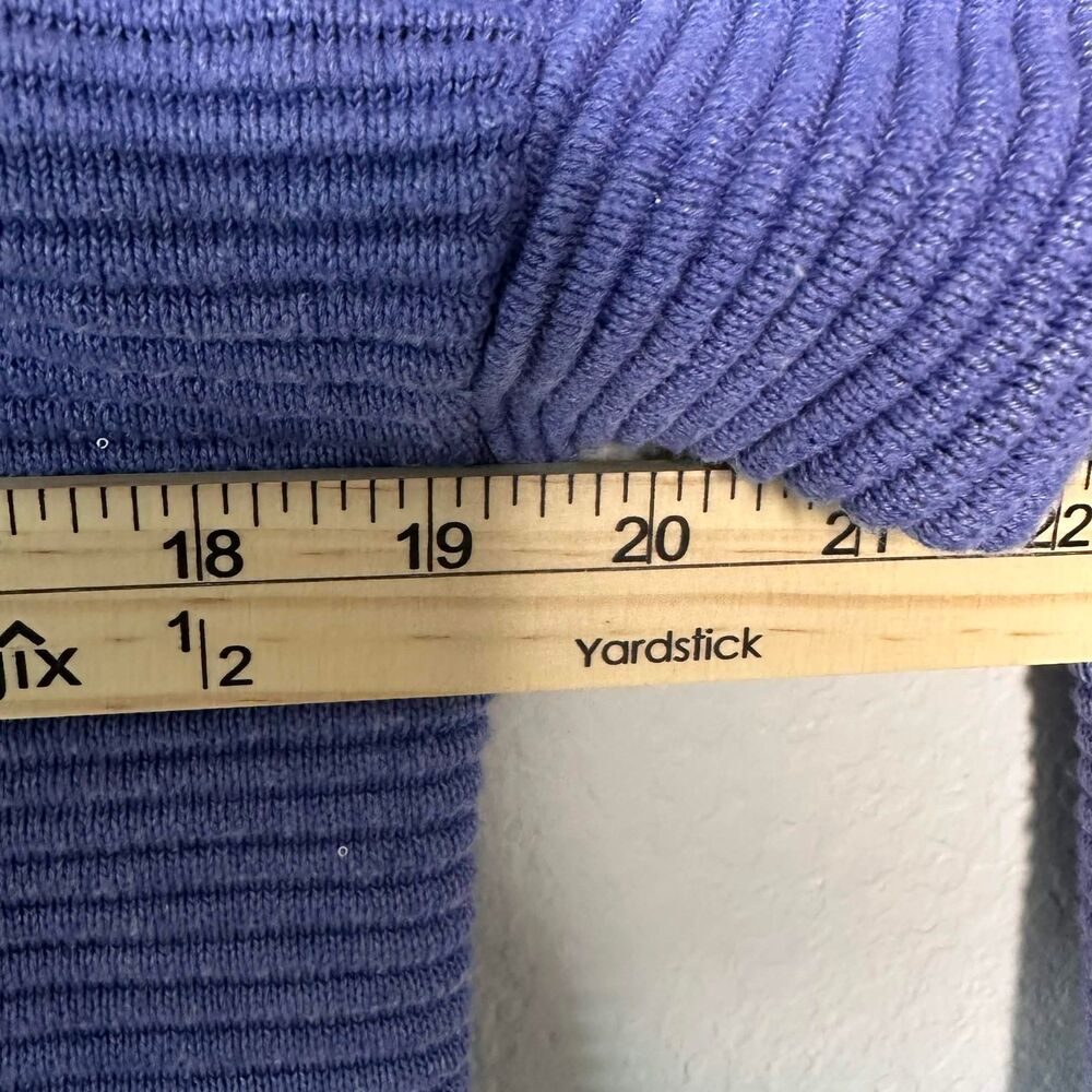 Tommy Bahama V-Neck Ribbed Shimmer Knit Sweater Purple Medium Cotton Blend - Picture 6 of 7